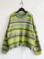 Rosita Striped Round Neck Long Sleeve Sweater