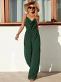 Sodelis Cutout Spaghetti Strap Wide Leg Jumpsuits