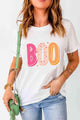 Vianny Round Neck Short Sleeve BOO Graphic T-Shirt - Vestir en Moda