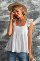 Elisa Ruffled Square Neck Babydoll Tank Top