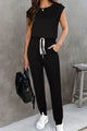 Daylin Drawstring Round Neck Sleeveless Jumpsuits
