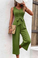 Glenda Tie Belt Sleeveless Jumpsuits with Pockets
