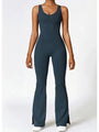 Saralen Wide Strap Bootcut Slit Active Jumpsuits