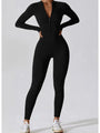 Heiddy Zip Up Mock Neck Long Sleeve Jumpsuits