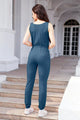 Dahiana Drawstring Round Neck Sleeveless Jumpsuits