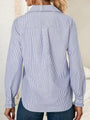 Magda Striped Button Up Long Sleeve Shirt