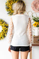 Sandy Double Take Textured Applique Long Sleeve Blouse