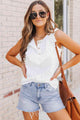 Rosmery Buttoned Ruffled Tank Top