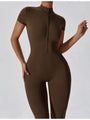 Hilary Half Zip Short Sleeve Active Jumpsuits