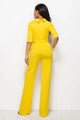 Sesarina Mock Neck Tie-Waist Half Sleeve Jumpsuits