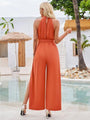 Vivi Ruched Slit Tied Sleeveless Jumpsuits