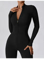 Heiddy Zip Up Mock Neck Long Sleeve Jumpsuits