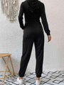 Laura Zip Up Elastic Waist Hooded Jogger Jumpsuits