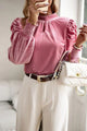 Alejandra Mock Neck Puff Sleeve Blouse