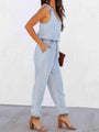Vanessa Drawstring Waist Sleeveless Jumpsuits