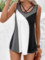 Rosanna Cute Color Block Tank Top