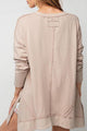 Lily Exposed Seam V-Neck Long Sleeve Slit Sweater