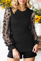 Sandy Double Take Textured Applique Long Sleeve Blouse