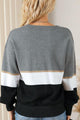 Susana Striped V-Neck Long Sleeve Sweater