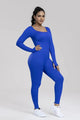 Susan Square Neck Long Sleeve Active Jumpsuits