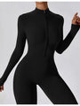 Heiddy Zip Up Mock Neck Long Sleeve Jumpsuits