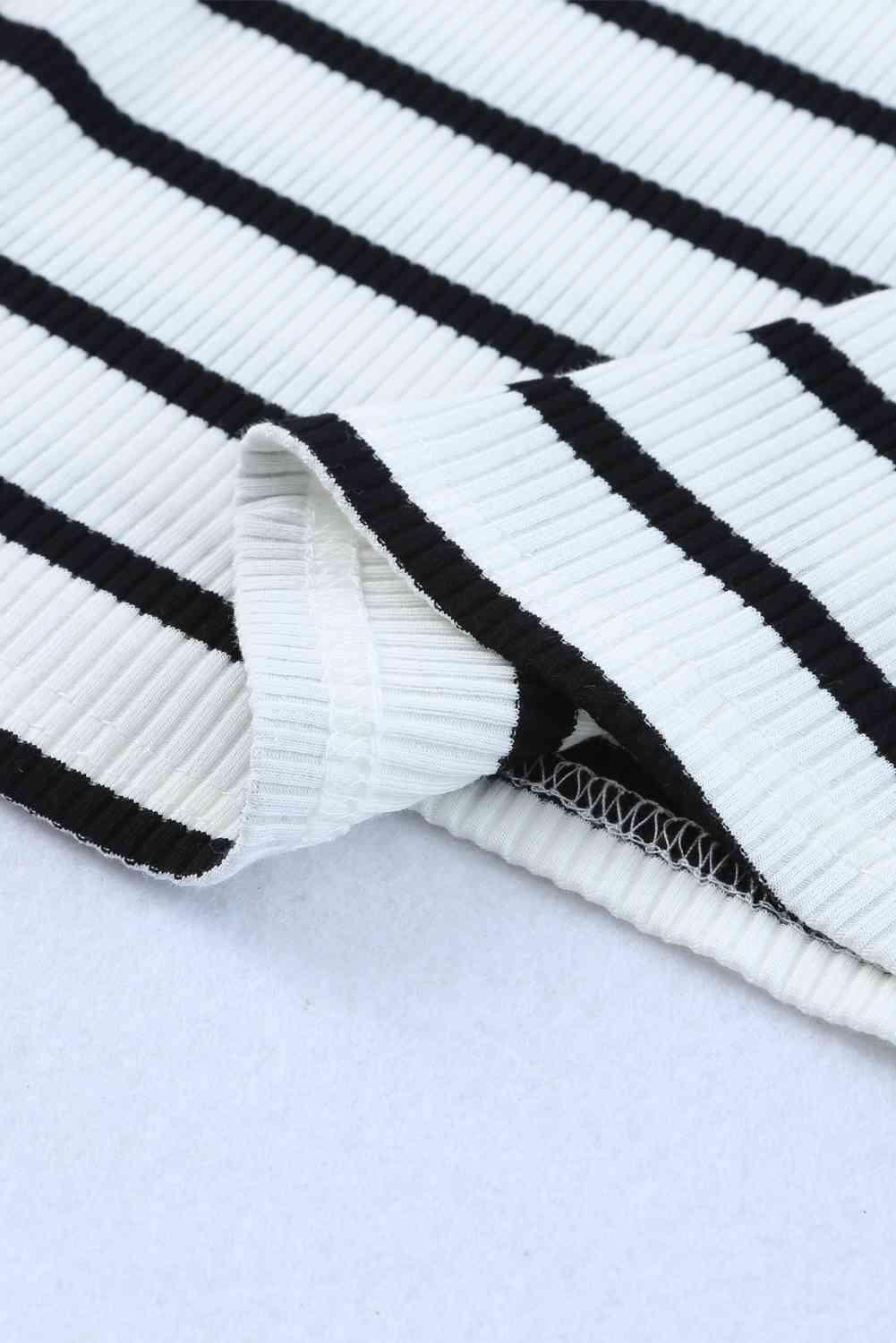 Olivia Striped Ribbed Round Neck Tank