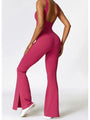 Saralen Wide Strap Bootcut Slit Active Jumpsuits