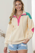 Isabelle Color Block Half Snap Drawstring Jacket - Vestir en Moda