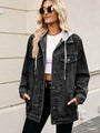 Victoria Drawstring Button Up Hooded Jacket