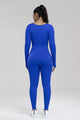 Susan Square Neck Long Sleeve Active Jumpsuits