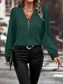 Lee Zip Up Long Sleeve Blouse