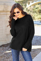 Valeria Ribbed Round Neck Long Sleeve Sweater