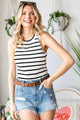 Olivia Striped Ribbed Round Neck Tank