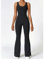 Saralen Wide Strap Bootcut Slit Active Jumpsuits