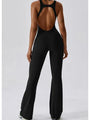 Factima Cutout Wide Strap Bootcut Active Jumpsuits