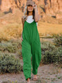 Viviana Double Size Sleeveless V-Neck Pocketed Jumpsuits
