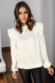Sakura Ruffled Mock Neck Balloon Sleeve Blouse