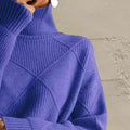 Fanny Geometric Turtleneck Long Sleeve Sweater