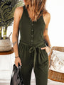 Ana Full Size Tie Waist Sleeveless Jumpsuits