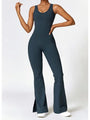 Saralen Wide Strap Bootcut Slit Active Jumpsuits