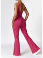 Saralen Wide Strap Bootcut Slit Active Jumpsuits