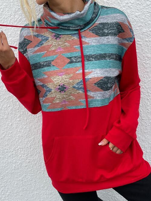 Rosa Geometric Drawstring Long-Sleeve Sweater - Vestir en Moda