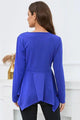 Luisa Peplum Round Neck Long Sleeve Blouse
