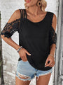 Alicia Lace Detail Cold Shoulder Blouse