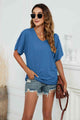 Merida V-Neck Side Ruched T-shirt
