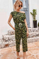 Raquel Camouflage Drawstring Crop Leg Jumpsuits