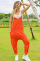 Viviana Double Size Sleeveless V-Neck Pocketed Jumpsuits