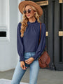 Tenten Frill Mock Neck Lantern Sleeve Blouse