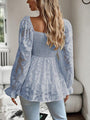 Rosa Smocked Flounce Sleeve Peplum Blouse