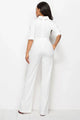 Sesarina Mock Neck Tie-Waist Half Sleeve Jumpsuits